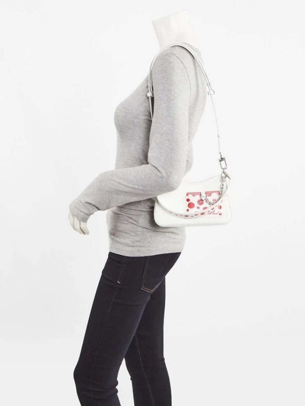 Louis Vuitton x YK White/Red Epi Painted Dots Leather Marellini Bag